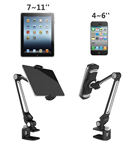 ZenCT Tablet Halterung,Desktop-Ständer Multi-Winkel Aluminium Tablet Halter für iPad Air Mini, Galaxy Tab, E-Reader 4″-10.1″ - 7