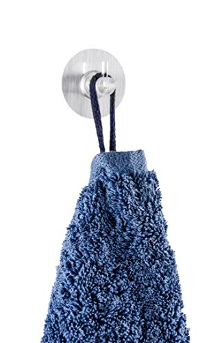 Wenko 21790100 Static-Loc Universalhaken Edelstahloptik, 2er Set, Befestigen ohne bohren, Kunststoff, 3,8 x 1,6 x 3,8 cm - 6