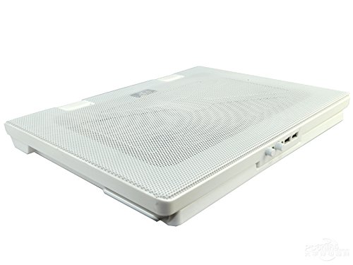 LS Notebook Kühler weiss LS-S500 | Laptop Cooling Pad Ständer| 5x Lüfter / Fan | mit 2 x USB HUB und blaue LED | 10-17 Zoll - 3