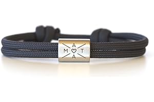 Personalised Sailing Rope Bracelet - Stainless Steel Charm with Engraving - Adjustable Size & Waterproof - Perfect Gift for Men & Women