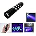 Price comparison product image Mini Portable 365nm Fluorescent Agent Ultraviolet Light Flashlight Cosmetic Mask UV Money Jewelry Detector for baby Health Care,sports outdoors (Black)
