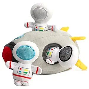 Hollypet Designed Interactive Squeaky Puzzle Plush Hide and Seek Dog Puppy Toy, Rocket (appx.9.5