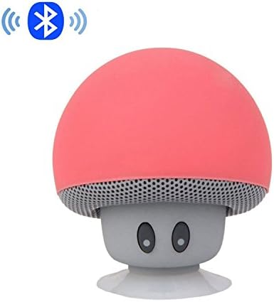 IPUIS Cute Mushroom Mini Portable Speaker Bluetooth Speaker with Microphone and Suction Handsfree for Smartphone iPhone, iPad, Samsung etc.- Red