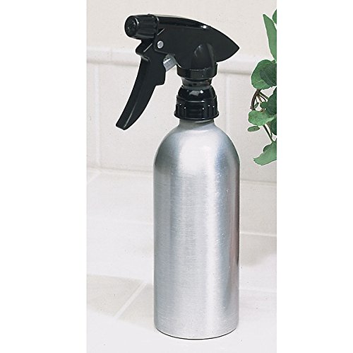 mDesign Sprühflasche leer im 2er-Pack – nachfüllbarer Zerstäuber aus Aluminium für Haushalt und Garten – ideal als Blumensprüher geeignet – gebürstet/schwarz - 2