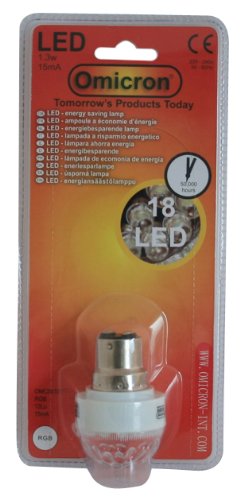 Preisvergleich Produktbild Omicron Leuchtmittel, Golfballform, 3 W, LED, RGB