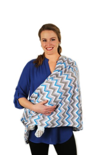 Itzy Ritzy Nursing Happens Infinity Breastfeeding Scarf (Blue Skies/Chevron)