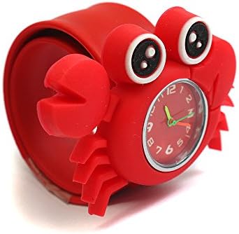 Crab Sealife PopWatch Slapwatch Learn To Tell The Time Fun Friendly Character Kids Easy Fit Silicone Quartz Watch