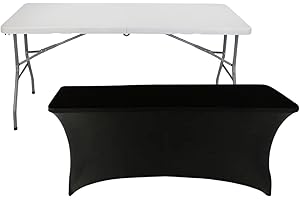 7H SEVEN HOUSE Mesa Plegable 150cm Blanca + Funda Catering 7house