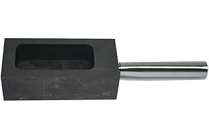 LLF Molde para lingotes de grafito dorado y plateado para derretir fundición y refinar con barra de metal (500 g)