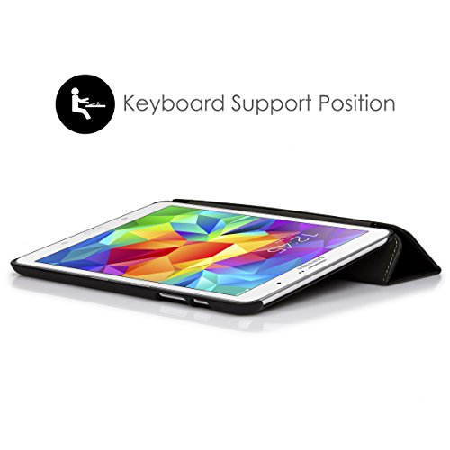 ForeFront Cases® Neue Leder Hülle / Tasche / Case / Cover für Samsung Galaxy Tab S 8.4 T700 – Rundum-Geräteschutz und intelligente Auto-Sleep-Wake-Funktion mit 3-JAHRES-GARANTIE VON FOREFRONT CASES – inkl. Eingabestift und Displayschutz - 8