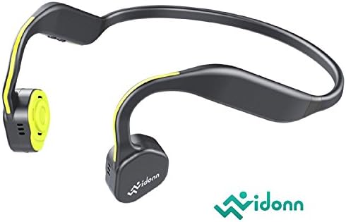 Vidonn F1( Yellow )Titanium Open-Ear Headphones (Bone Conduction Technology), Wireless with Bluetooth and Mic for Running Cycling Hiking