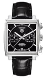 Tag Heuer Monaco CAW211N.FC6177 Automatischer Chronograph, schwarzes Zifferblatt, schwarzes Leder
