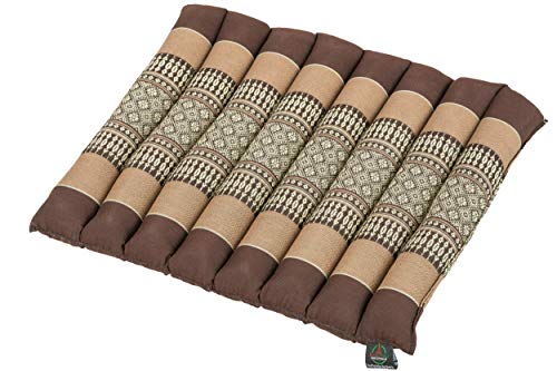 Handelsturm Cuscino arrotolablie, 38x40 cm, Realizzato a Mano in Thailandia, Imbottitura Kapok, Marrone-Beige