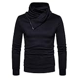 Longra Herren Rollkragenpullover Rollkragen-shirt mit Zipper...