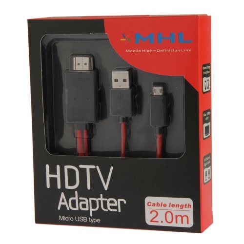 jbTec® HDMI / MHL micro-USB 9-polig Adapter / Anschluss-Kabel – Rot – zu Samsung Galaxy S2 GT-I9100, Galaxy S2 LTE GT-I9210, Galaxy Nexus GT-I9250, Galaxy Note GT-N7000/GT-I9220, HTC Evo 3D, One S… - 5
