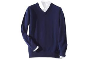 SUVOIIER Men Cashmere Sweater Men Pullover Warm Classic V-Neck Sweaters Male Jumper Jersey Men's Sweater