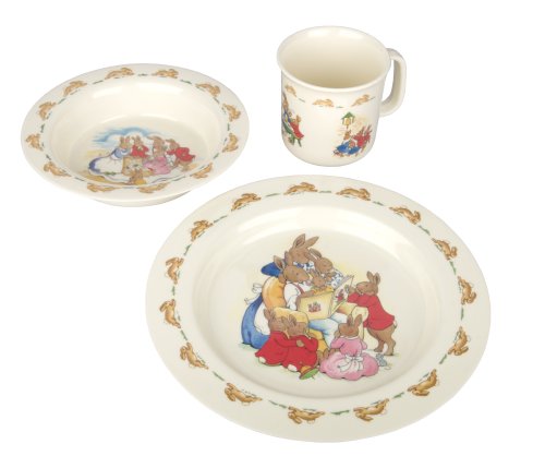 Bunnykins Reading Bunnies 3 piece Melamine Set