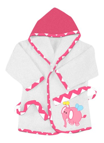 Baby Girl "Flying Elephant" Applique Luxurious Soft 24Months 100% Terry Toweling Cotton Bathrobe
