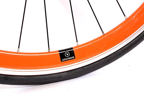 KHE Fixie Singlespeed FX01 56,5cm schwarz inkl Freilaufritzel 40mm orangene Felge - 3