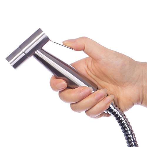 Ctbd Hand Bidet Sprayer Edelstahl Douche Sprayer Shattaf Toilette Bad Handbrause Düse Kopf Set mit 49-Zoll-Schlauch und Halterung Halter - 3