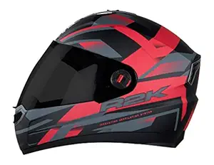 Steelbird SBA-1 R2K ISI Certified Full Face Graphic Helmet in Matt Finish with Smoke Visor (L, Black Red)
