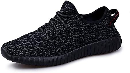 SMLINDA Men Ttrainers Best Running Shoes Sneakers Flyknit Lightweight Black Trainers School Shoes for Men (10UK, B-Black)