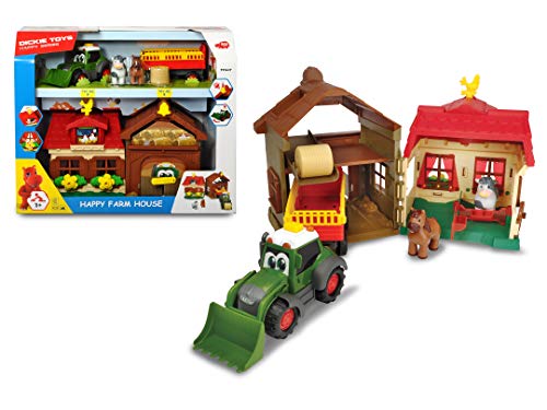 Dickie Toys 203818000 Happy Farm House, Bauernhof, Set für Kinder ab 1 Jahr, Traktor, mit Tieren, Licht & Sound, Mehrfarbig - 2