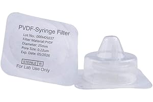 LABFIL 20 Pezzi PVDF Filtro per Siringa Sterili 25 mm diametro 0,22 μm Dimensione dei Pori, Filtro ad Ago HPLC e GC, Filtrazione di Laboratorio ad Alto Rendimento