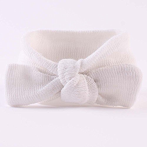 Demiawaking Baby Kinder Mädche Bowknot Stirnband Baumwolle Stretchbar Schmetterling Knoten Haarband - 6