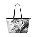 Produktbild Tinte gemalt frühling blume große leder tragbare top griff hand totes taschen kausal handtaschen mit reißverschluss schulter einkaufen geldbörse gepäck organizer für dame mädchen frauen