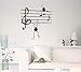 Produktbild guijiumai Kinder Wandaufkleber Musiknoten Lustige Jungs Für Wohnzimmer Vinyl Aufkleber Instrumen Art Abnehmbare Wandtattoos Schlafzimmer weiß 63X42 cm