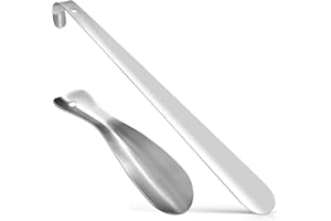 SQHY 2 Pcs Shoe Horns Stainless Steel Shoe Horn Long Handled Lazy Shoe Helper Wear Shoe Helper for Men Women the Elderly