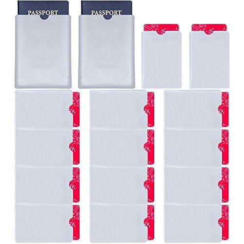 Lictin 16pcs Protectores de Bloqueo para Prevenir RFID - Tarjeteros para Tarjetas de Credito y Pasaporte  impermeable y plata  Lictin 16pcs Protectores de Bloqueo para Prevenir RFID - Tarjeteros para Tarjetas de Credito y Pasaporte  impermeable y plata