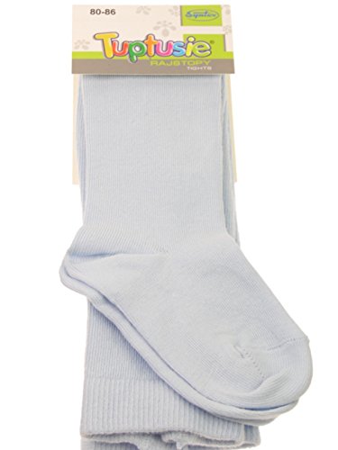 TUPTUSIE Baby Girls & Boys Plain Knitted Cotton Tights (68-74cm (3-9 Months), Light Blue)