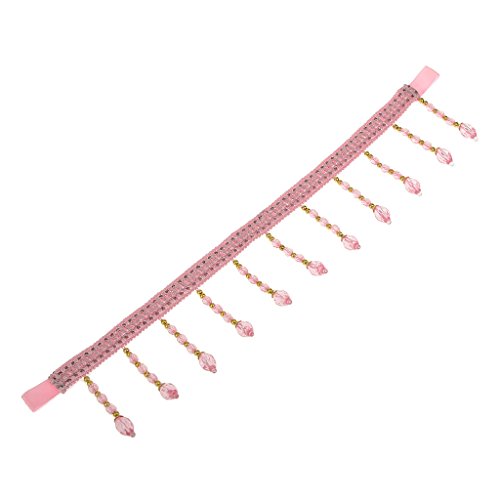 2x Vorhang Raffhalter Kristall Perlenkette Set für Raum Fenster Deko – one size, Rosa - 4