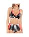 Figleaves Womens Tuscany Spot Non Pad Halter Bikini Top Size 32H In Black