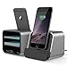 Produktbild VRS Design® Dockingstation mit [ 3 EXTRA Fächern ] für Apple Geräte in Light Silver | Ladestation aus PC / Aluminium | Lightning Anschluss | Ladegerät Ständer | Desktop Halter | Charging Dock | iPad, iPhone Halterung