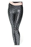 JNTworld Women Sexy Mermaid Fish Scale Hologram Stretch Soft Shine Leggings
