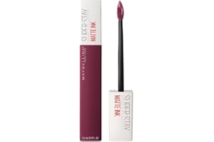 Maybelline New York - Superstay Matte Ink, Pintalabios Mate de Larga Duración, Edición Limitada Ashley Longshore, Tono 40 Believer, Color Morado