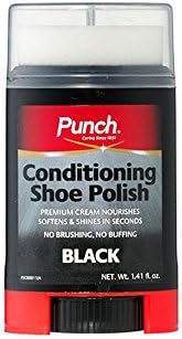 Punch 40ml black conditioning shoe leather instant shine polish - Shines smooth leather instantly without buffing.