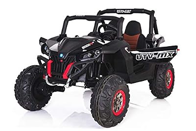 RIRICAR Voiture électrique Neuf RSX Buggy 2 x 12V Noir - 2.4Ghz, 4 X Moteur, télécommande, Deux Places, clé de Contact, Roues en EVA Souple, USB, Carte SD