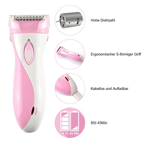 HanLuckyStar Damen Wiederaufladbares Rasierer für Gesicht, Arme, Beine, Achselhöhlen und Bikinizone - 3