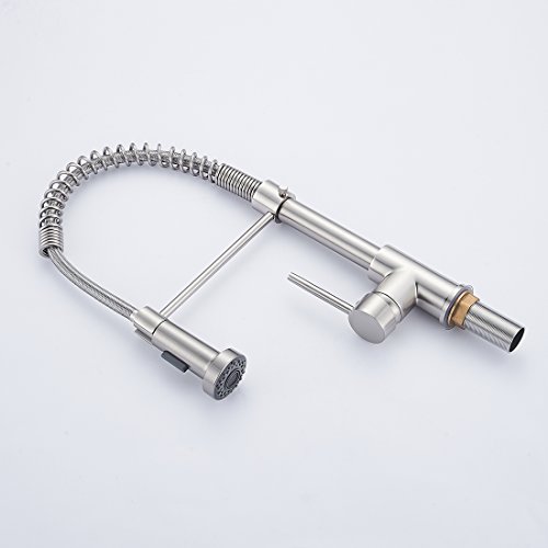 Aimadi Küchenarmatur Mischbatterie Küche Wasserhahn Spiralfederarmatur Einhebelmischer Küchenspüle Geschirrbrause Spültischarmatur Einhandmischer Ausziehbar Gebürsteter Nickel - 7