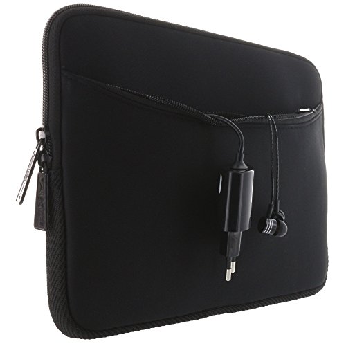 XiRRiX Tablet PC Tasche – Neopren Schutzhülle mit zusätzlichem Fach Grösse: bis 25,65 cm (10,1 Zoll) für max. Abmessungen von 262 x 180 mm - 3