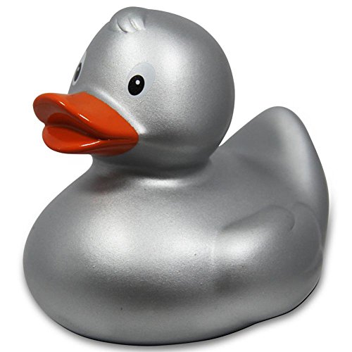 HC-Handel 916543 Vinyl Badeente Susi Gummiente 8 cm Silber