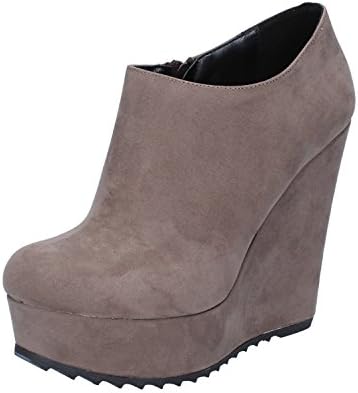 BOTTEGA LOTTI Ankle Boots Wedges Woman Beige Black Suede (40 EU, Beige)
