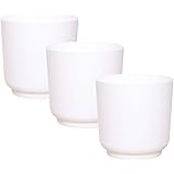 idea-station Kunststoff-Blumentöpfe 3 Stück, 13 cm, Weiss, Blumentopf, Blumenvase, Übertopf, Pflanzkübel, Pflanztöpfe, Pflanz