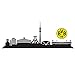 Produktbild BVB-Wandtattoo Skyline,Dortmund mit Wahrzeichen wie Stadion, schwarz mit farbigem Emblem, Vinyl-Folie, one Size, 118x43cm one Size