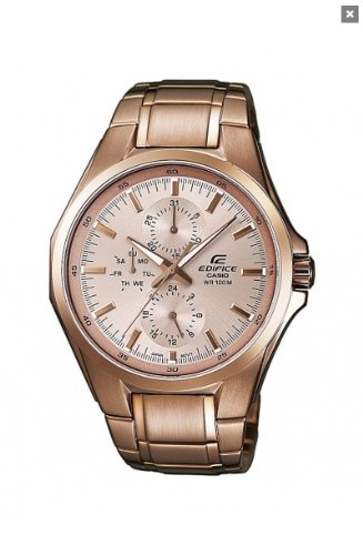 Casio Edifice Day & Date Analog Quarz Herren Uhr Rosgold EF-339G-9AVEF