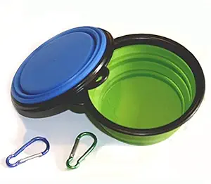 ANABGI Large Collapsible Dog Bowls, Portable Foldable Travel Water Bowl Food Dishes with Carabiner Clip for Traveling, Hiking, Walking